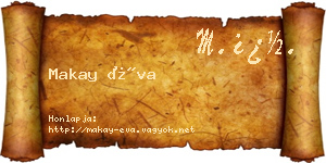 Makay Éva névjegykártya